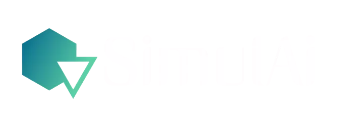 SimulAi logo with white text